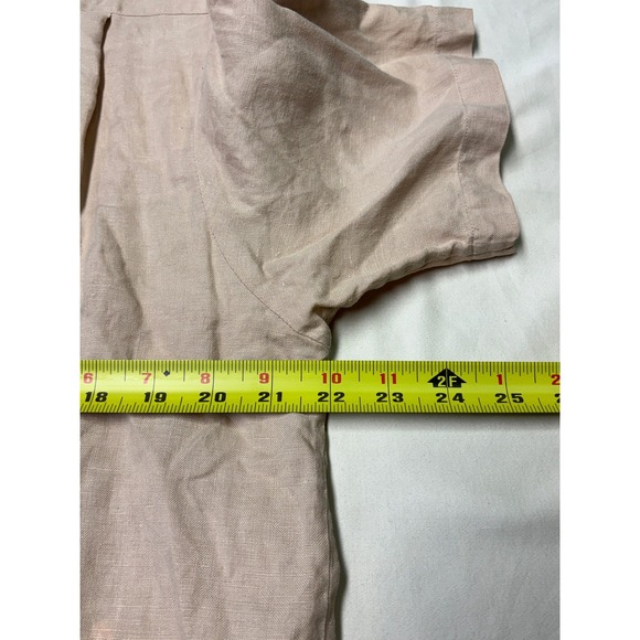 Brooks Brothers Pure Irish Linen Short Sleeve Button Down Shirt Tan Womens 16 - Picture 6 of 6